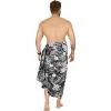 HAPPY BAY Men's Sarong Swim Beach Cover Ups Wraps One Size Tropical Black - 3 of 4