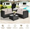 Costway 8PCS Outdoor Patio Rattan Furniture Set Cushioned Loveseat Storage Table - 4 of 4