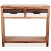 vidaXL Console Table Natural Wood Solid Acacia Wood Medium Console Table - 2 of 2