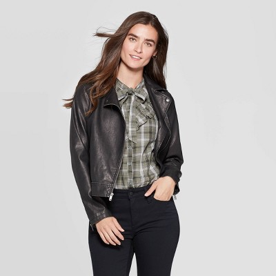 target womens faux leather jacket