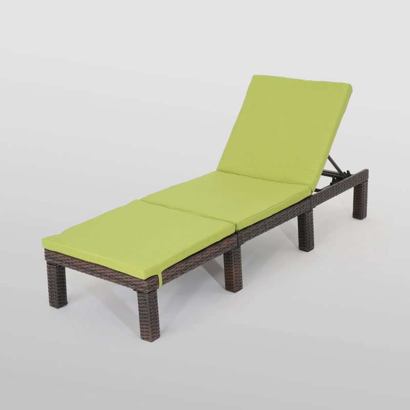 Jamaica Wicker Patio Chaise Lounge with Cushion <br> - Christopher Knight Home, 1 of 7