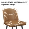 Vipbear 26" Height Swivel Counter Height Modern Bar Stools Set of 2 or 3,Cushion Barstools with Back、Footrest and Metal Frame,Gray/Brown/Black - 2 of 4