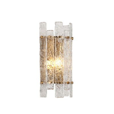 LNC Chanmoliria 1-Lights 5.9"W  Luxury and Glam Flush Mount Wall Lights,Gold with Texture Glass