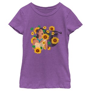 Girl's Pocahontas Sunflowers T-Shirt - 1 of 4