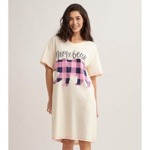 Little Blue House Women's Nightshirt, Mama Bear Plaid, One Size - 1 of 4