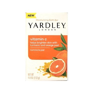 Yardley Vitamin C Moisturizing Soap Bar Turmeric & Orange Peel 4 Oz Brightening Soap with Vitamin C for Fresh, Glowing Skin - 1 of 4