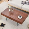 NicBex Natural Style Square MDF Coffee Table with Tempered Glass Legs,Density Board Sticker Center Table for Living Room - 3 of 4