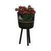 VisioGear Planters, 3PCS Round Planter with Stand, Plant Pots for Hall, Living Room, Black, 15"*15"*27" - 4 of 4