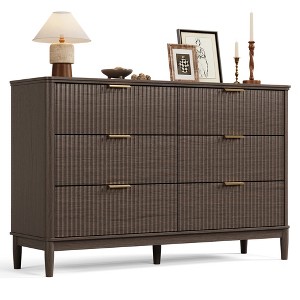 Modern Large Dresser with Deep Storage Drawers and Metal Pulls for Bedroom or Entryway - 1 of 4