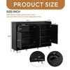 Sleek and Contemporary Shoe Cabinet with Adjustable Shelves, Minimalist Home Organizer with Solid Wood Legs - Leovsnove - 3 of 4