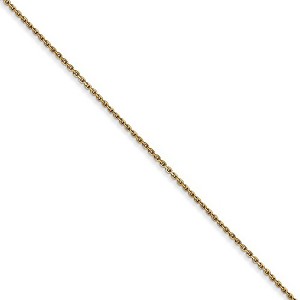 Black Bow Jewelry 0.8mm, 14k Yellow Gold, Diamond Cut Cable Chain Necklace - 1 of 4