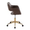 LumiSource Margarite Task Chair Gold/Espresso PU - 2 of 4
