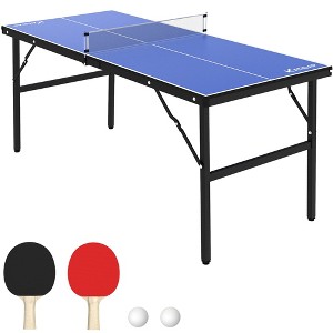 Table Tennis Table, Foldable Ping Pong Table Set for Indoor Outdoor Use - 1 of 4