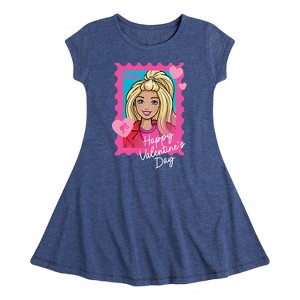 Girls' - Barbie - Valentine's Day Fit & Flair Cap Sleeve Dress - 1 of 2