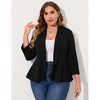 Women's Plus Size Blazer Notch Panel Work Business Casual Outfits Dressy Suit Jacket Peplum Blazers - 2 of 4