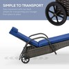 PAGED Wicker Outdoor Chaise Lounge Pool Lounge Chairs with 5-Level Adjustable Backrest All Weather Reclining Chair with Wheels for Outside - 2 of 4