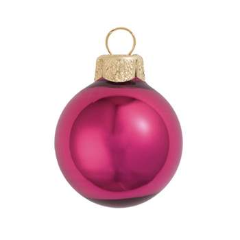 Northlight Shiny Finish Glass Christmas Ball Ornaments - 7" (180mm) - Pink Berry