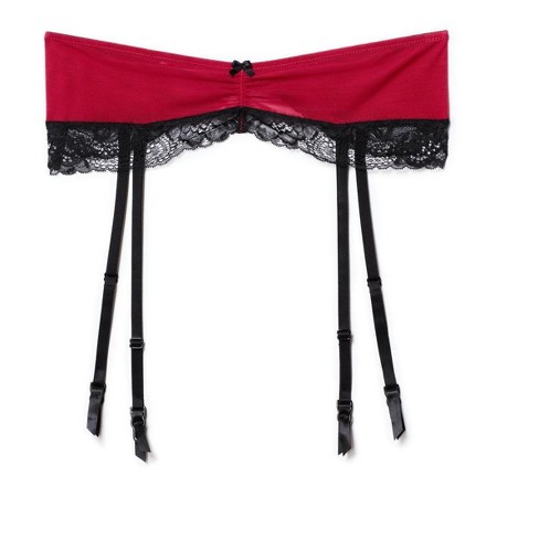 Adore Me Women's Clairabelle Garter Lingerie S / Jester Red. : Target