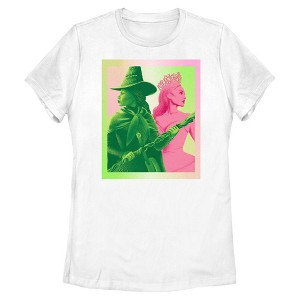 Women's Wicked Elphaba and Glinda Gradient Frame T-Shirt - 1 of 4