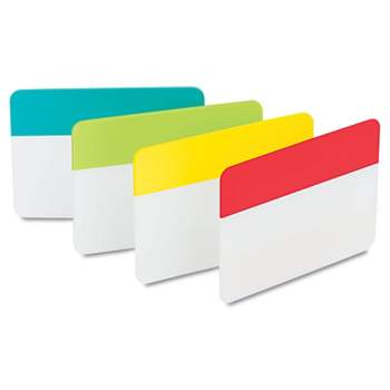 Post-it File Tabs 2 x 1 1/2 Aqua/Lime/Red/Yellow 24/Pack 686ALYR