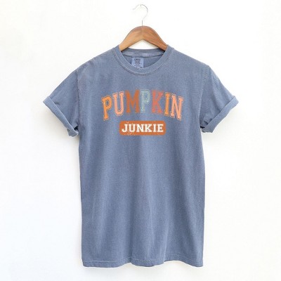 Simply Sage Market Women's Varsity Pumpkin Junkie Short Sleeve Garment Dyed Tee