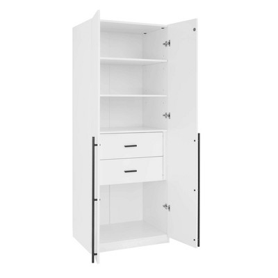 White Contemporary 2-Piece Modular Wardrobe Closet