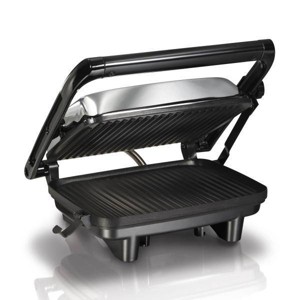 Hamilton Beach Panini 25460Z: Nonstick Grill & Sandwich Maker, 1400W, Silver, Hand Wash, Metal, 1-Year Warranty - 1 of 3