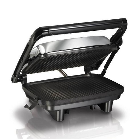 4-Serving Removable Plate & Panini Grill - Gun Metal