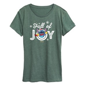 Women's - Lilo and Stitch - Full Of Joy Christmas Short Sleeve Graphic T-Shirt - 1 of 4