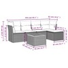 vidaXL Patio Sofa Set with Cushions Outdoor Furniture 6 Piece Poly Rattan - 3 of 4