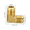 Unique Bargains Brass HVAC Flare 90 Degree Elbow Pipe Adapter Connectors with Nuts - 2 of 4