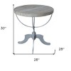 HomeRoots 30" Brown Reclaimed Wood and Iron Round Pedestal End Table - 3 of 4