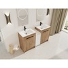 Vynxaria 60 in. Double Freestanding Glossy White Imitation Oak Plywood Bath Vanity with White Ceramic Top KD-PACKING Ready to Assemble - 3 of 4