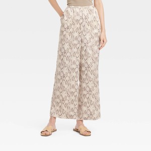 Women's Mid-Rise Pull-On Satin Pants - A New Day™ - 1 of 3