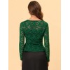 INSPIRE CHIC Women's Tie Front Ruffled Hem Floral Lace Sheer Crop Bolero Shrug - 3 of 4