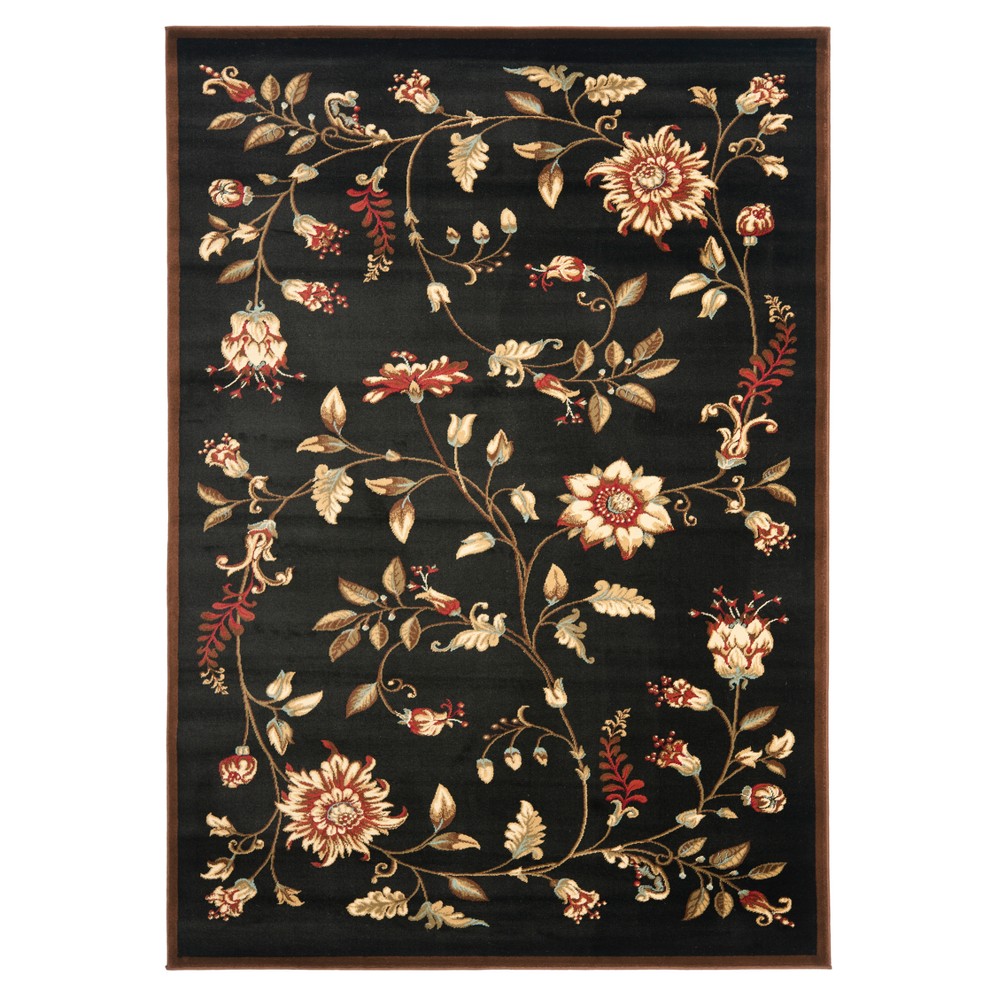 5'3inx7'6in Clare Floral Loomed Accent Rug Black/Multi - Safavieh