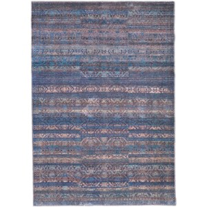 Voss Transitional Geometric Blue/Purple/Brown Area Rug - 1 of 4
