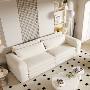 AENKYO 93" Cloud Cushion King Sleeper Sofa, 3-in-1 Convertible Sofa Bed with Chaise, Pull-Out Function & Wider Armrests for Spacious Seating - 1 of 4