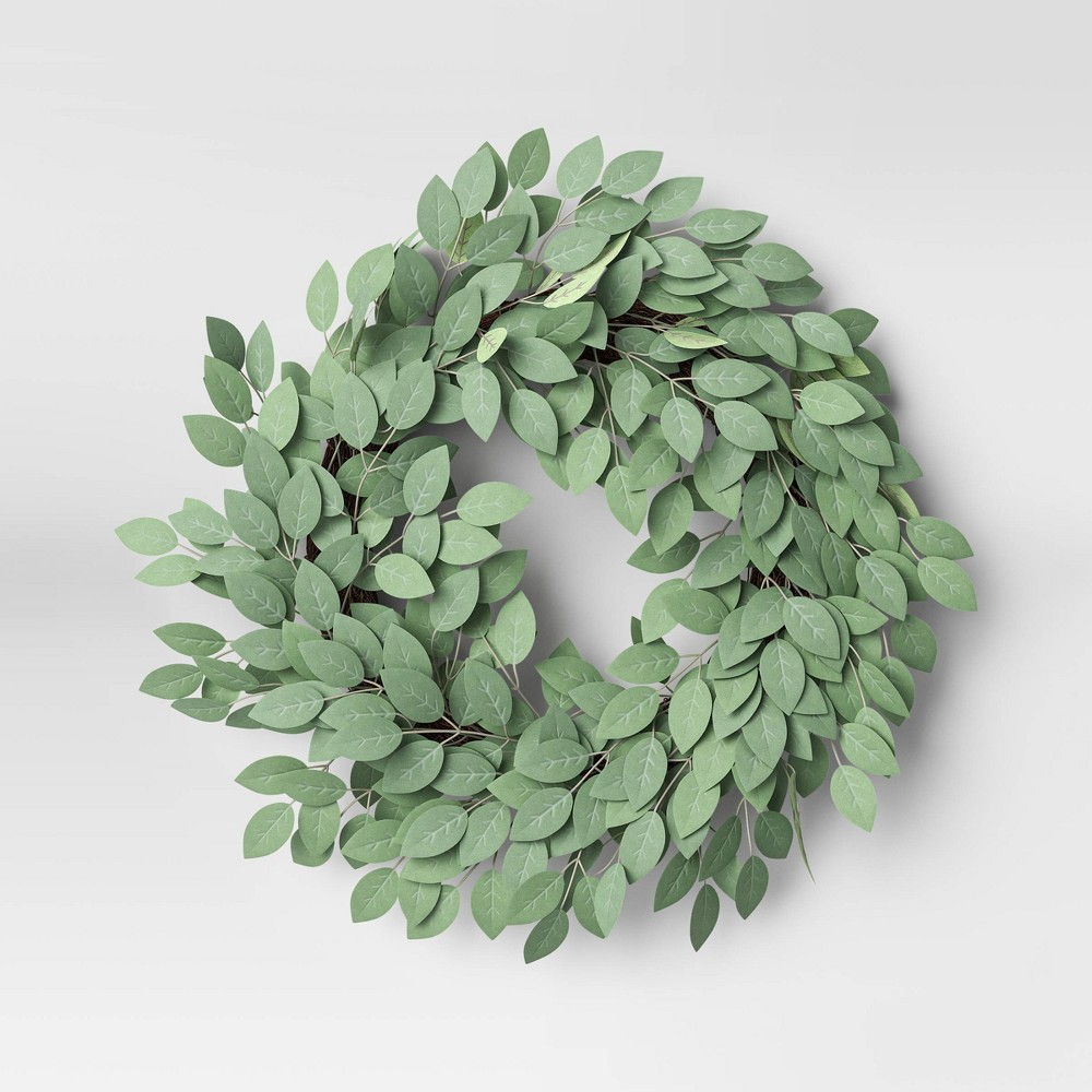   Leaf Wreath Green - Threshold™, 2Pk