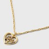 14K Gold Dipped Cubic Zirconia Family Tree Heart Necklace - Gold - 4 of 4