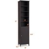 Costway 72''  Bathroom Tall Floor Storage Cabinet Freestand Shelving Display Brown - 3 of 4