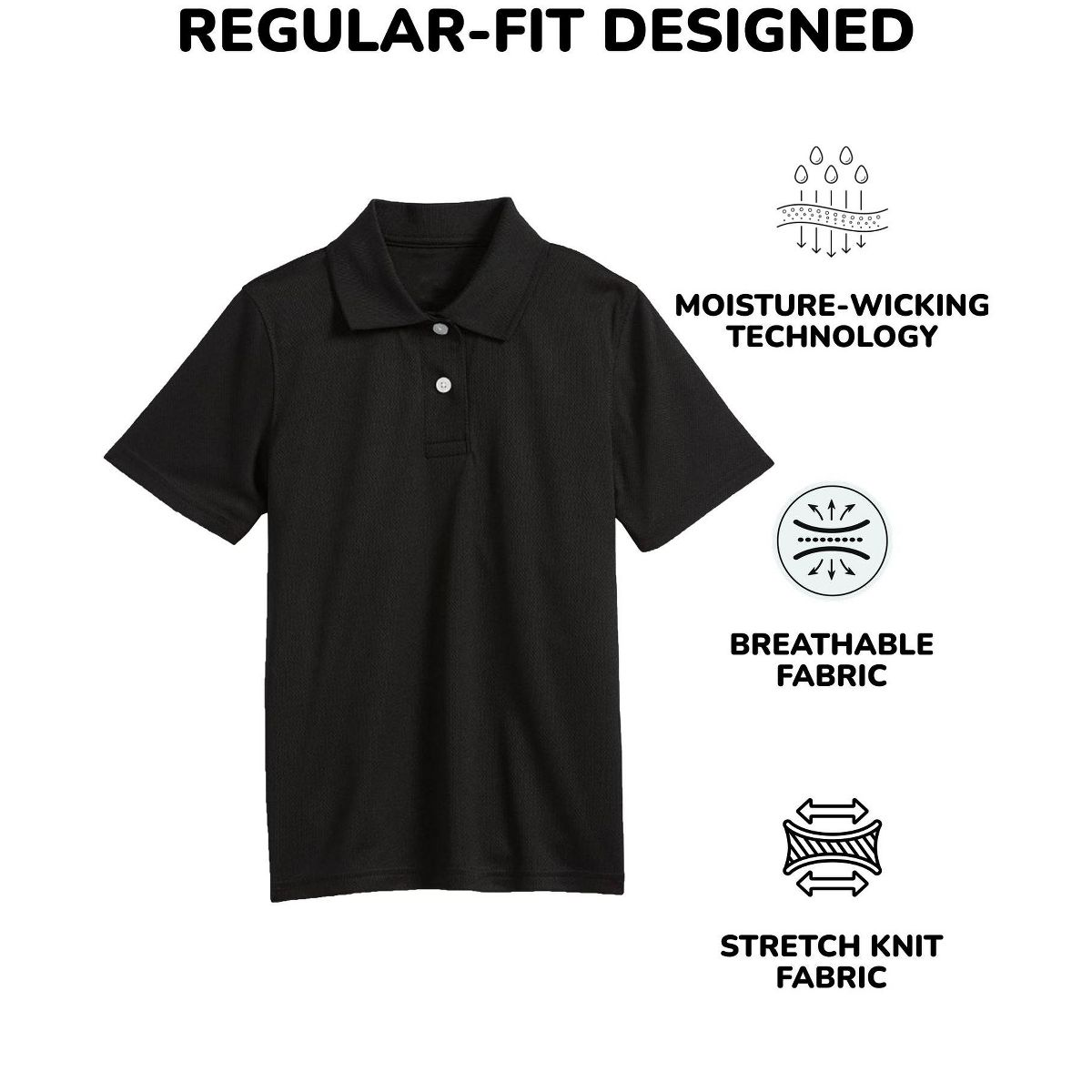 Galaxy By Harvic Boy's Moisture Wicking Short Sleeve Polos (sizes 4-7)-3 Pack - thumbnail 2