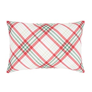 C&F Home 18" x 18" Holiday Plaid Christmas Throw Pillow - 1 of 4