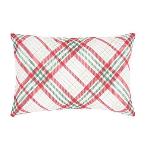 C&F Home 18" x 18" Holiday Plaid Christmas Throw Pillow - image 1 of 4