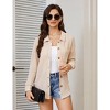 Coolmee Women's Waffle Knit Button Down Shirts Casual Long Sleeve Shacket Jacket Dressy Blouses Tops - 3 of 4