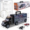 Large Transport Carrier Truck Set - 12 Die-Cast Vehicles for Kids Ages 3-7, Ideal Holiday Gift - 2 of 4