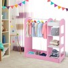 Tangkula Kids Dress up Storage Hanging Armoire Dresser Costume Closet w/ Mirror Shelves - 2 of 4
