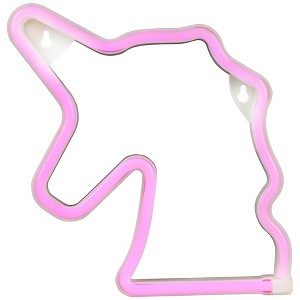 Northlight 11.75" Battery Operated Neon Style LED Lighted Unicorn Marquee Sign - Pink - 1 of 4