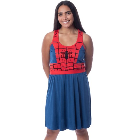 Marvel Comics Womens' Spider-man 62 New York Nightgown Pajama Shirt Dress  Blue : Target