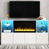 TIRAMISUBEST TV Stand with 34.2" Non-heating Electric Fireplace, Modern Entertainment Center with LED Light, Media Console with Tempered Glass Shelves - 2 of 4